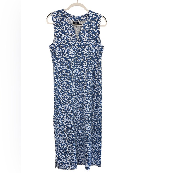 Sailor - Sailor Blue and White Maxi Dress w/side slit M - Picture 1 of 4